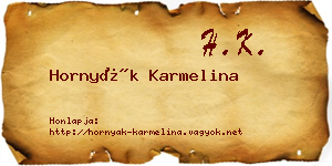 Hornyák Karmelina névjegykártya